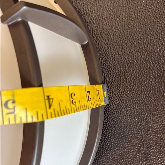 Modern White and Brown Ceiling Light Fixture Flush Mounted - Picture 5 of 10